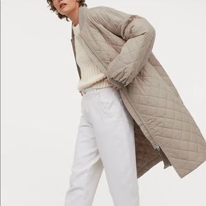 H&M Super Lightweight Quilted Coat in BLACK size L